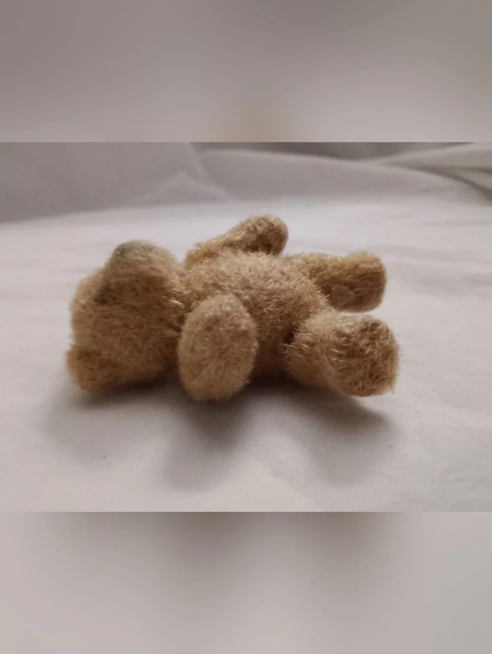 Vintage Dollhouse Teddy Bear Flocked Posable Toy